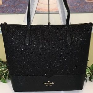 Kate Spade Lola Glitter Tote Black glitter New
